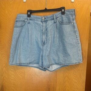 Madewell high waisted denim shorts.
